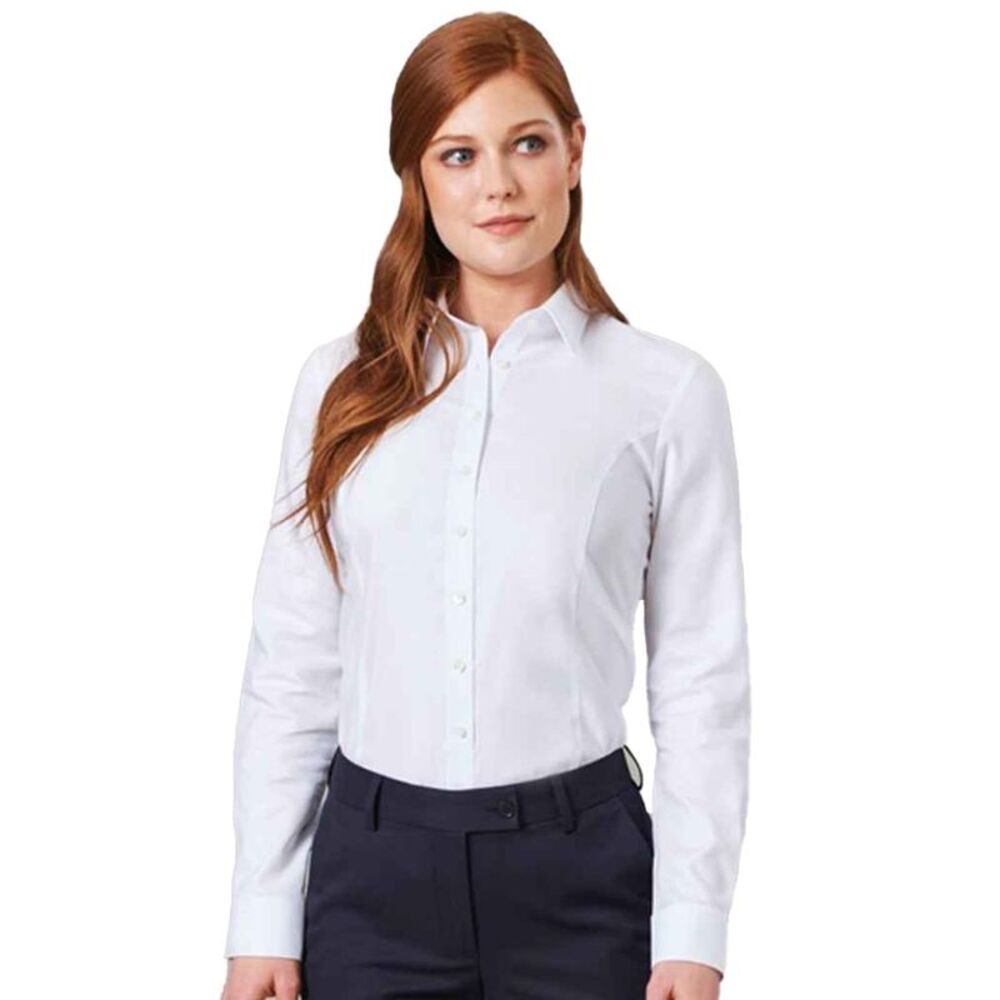 Brook Taverner Womens/Ladies Albany Oxford Formal Shirt / White